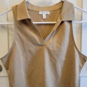 Women's Abound Collar Crop Tank - Tan - Medium